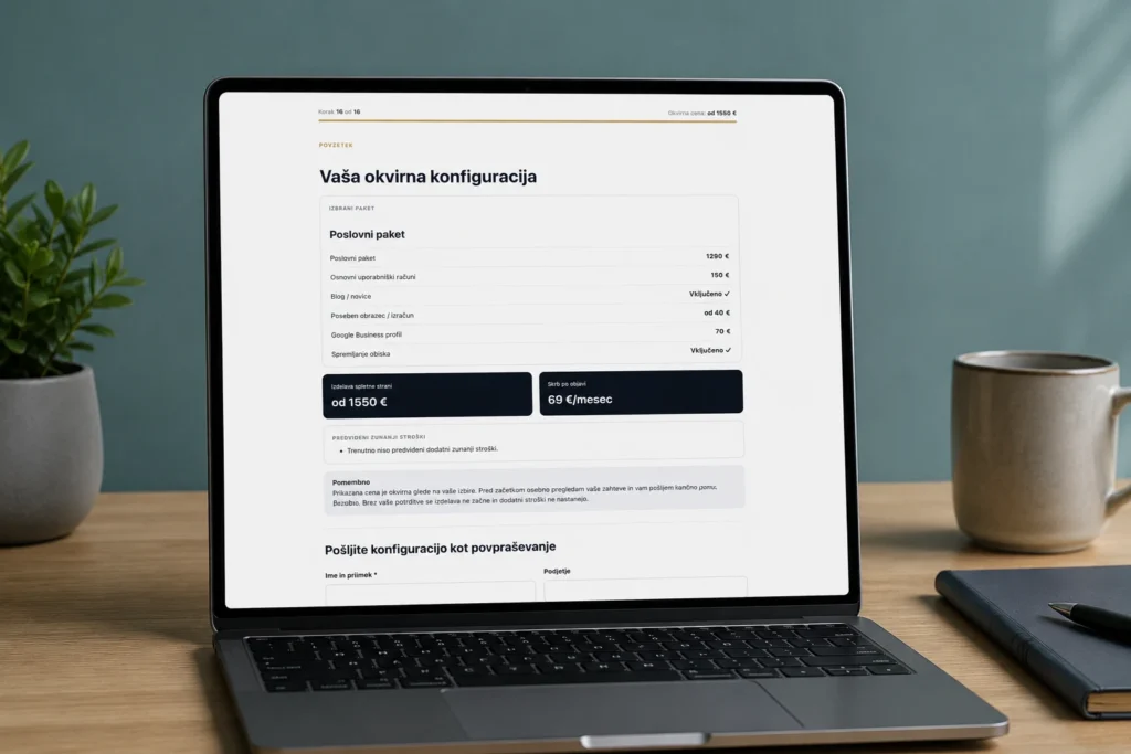 Konfigurator spletne strani MA WEB